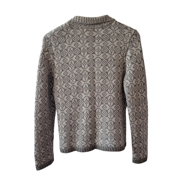 ☀️Banana Republic Wool Blend Pattern Double Breasted Cardigan - Picture 2 of 12